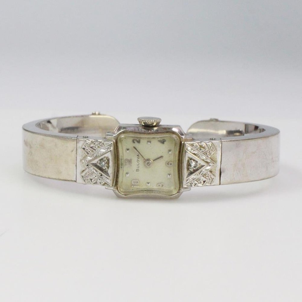 1959 Bulova 10k gf Watch with diamond accents